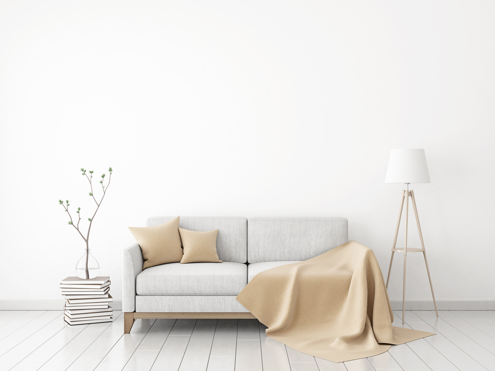 Grey Sofa with White Background